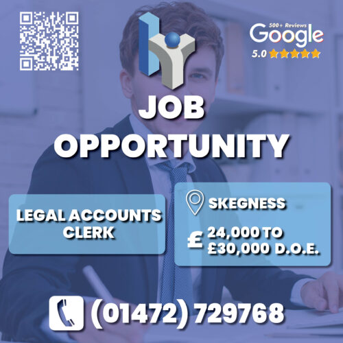 Legal Accounts Clerk in Skegness job advert for Humber Recruitment