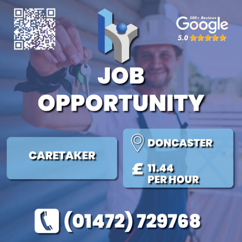 Caretaker Vacancy Job Advert Artwork for Humber Recruitment