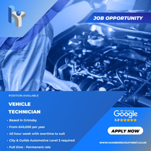 Vehicle Technician vacancy in Grimsby from Humber Recruitment