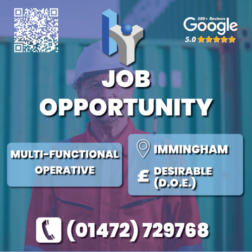 Multi Functional Operative job advert artwork for Humber Recruitment