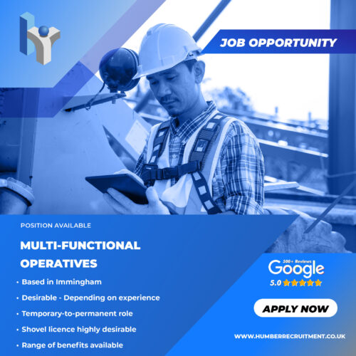 Multi Functional Operative vacancies in Immingham from Humber Recruitment