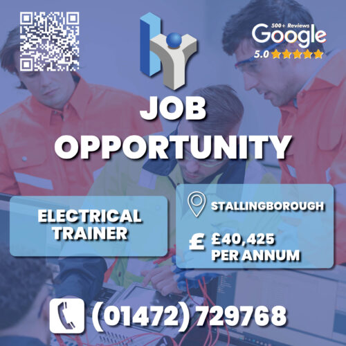 Electrical Trainer job advert artwork for Humber Recruitment