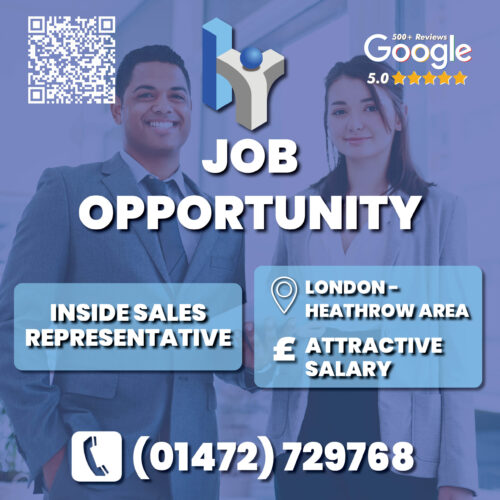 Inside Sales Representative job advert artwork for Humber Recruitment