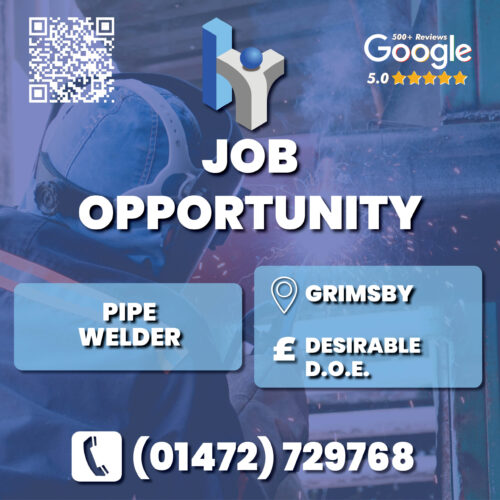 Pipe Welder Job Advert artwork for Humber Recruitment