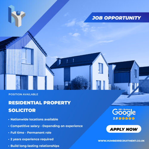 Residential Property Solicitor vacancy job advert for Humber Recruitment