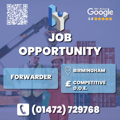 Forwarder job advert in Birmingham from Humber Recruitment