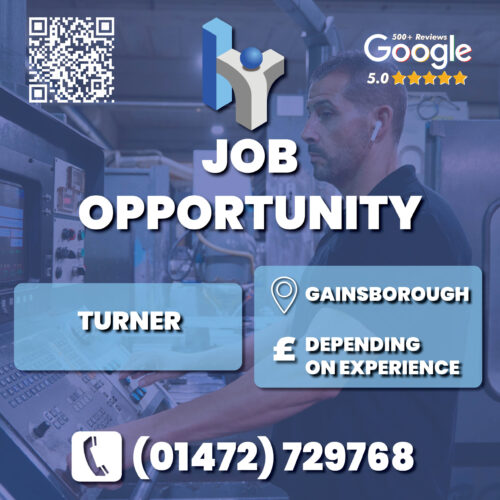 Turner job advert for Humber Recruitment in Gainsborough