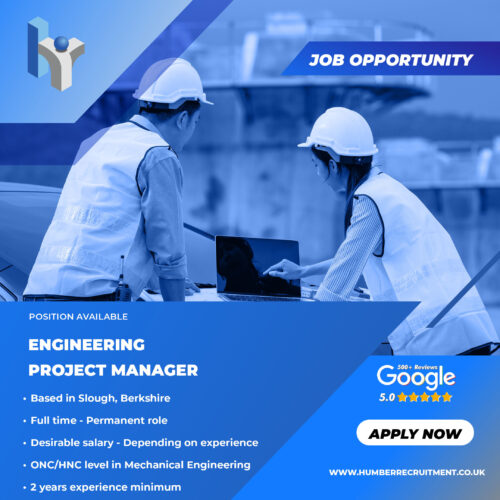 Engineering Project Manager vacancy in Slough from Humber Recruitment
