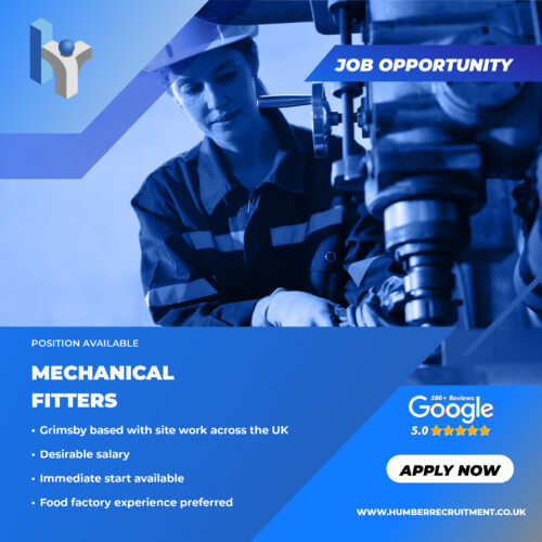 Mechanical Fitter job vacancies from Humber Recruitment based in Grimsby