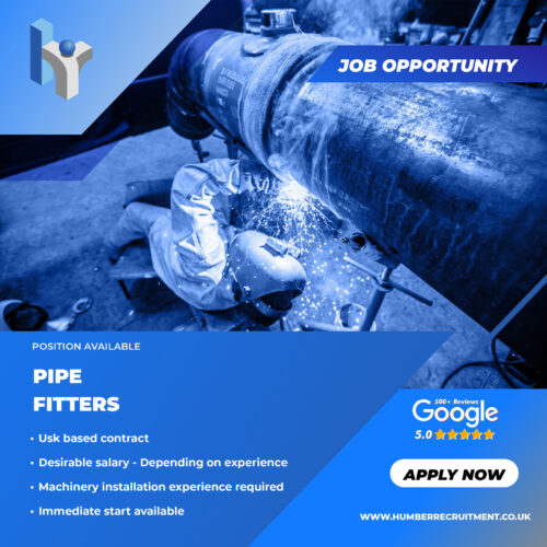 Pipe Fitter Vacancies in Usk from Humber Recruitment
