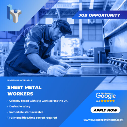 Sheet Metal Worker job vacancies based in Grimsby from Humber Recruitment for Allied Protek