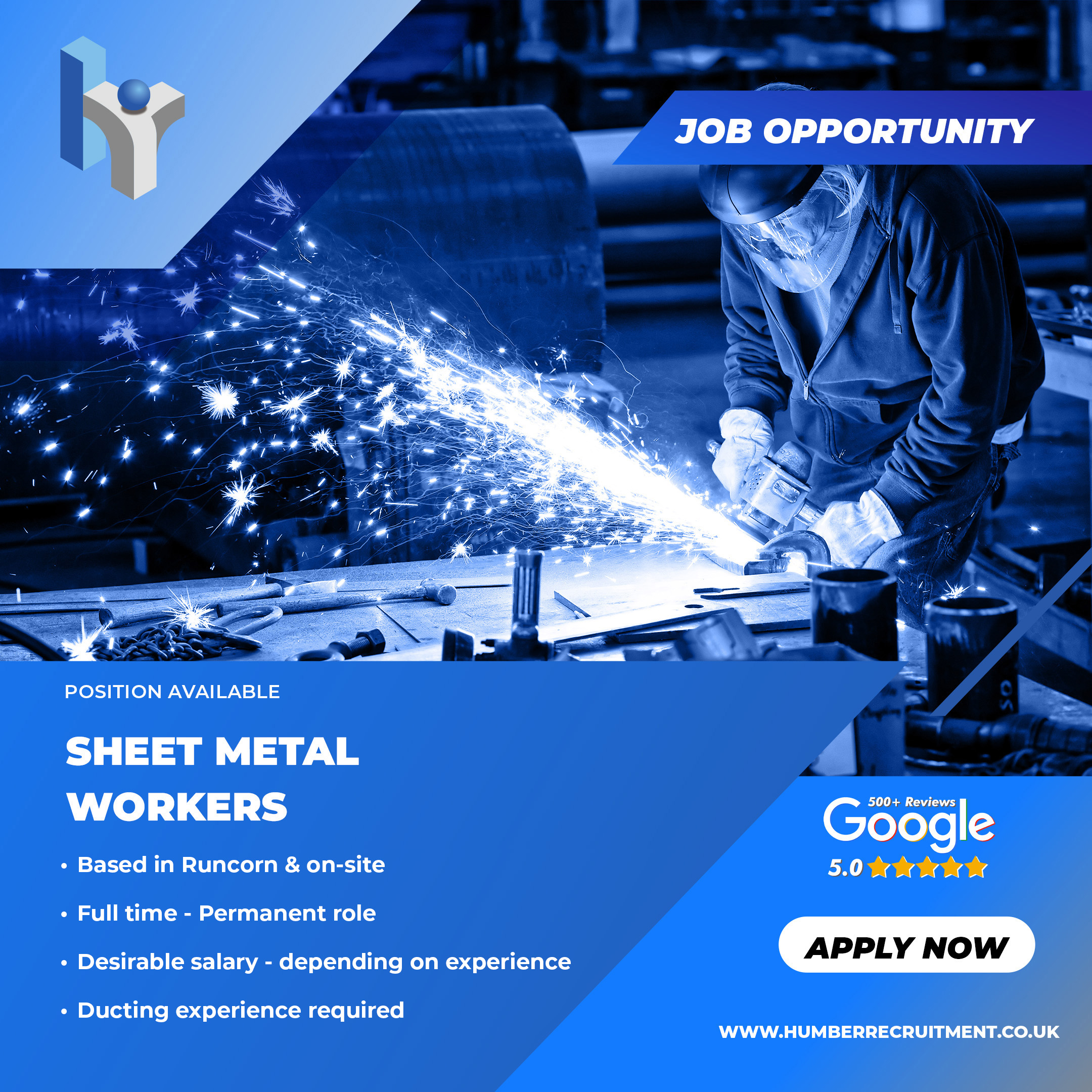 Sheet Metal Worker vacancies in Runcorn from Humber Recruitment