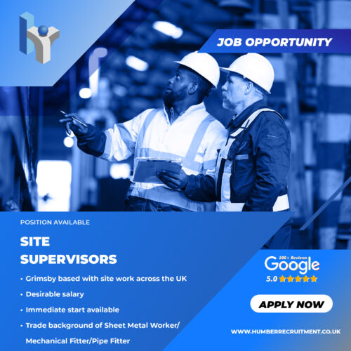 Site Supervisors job vacancies from Humber Recruitment for Allied Protek