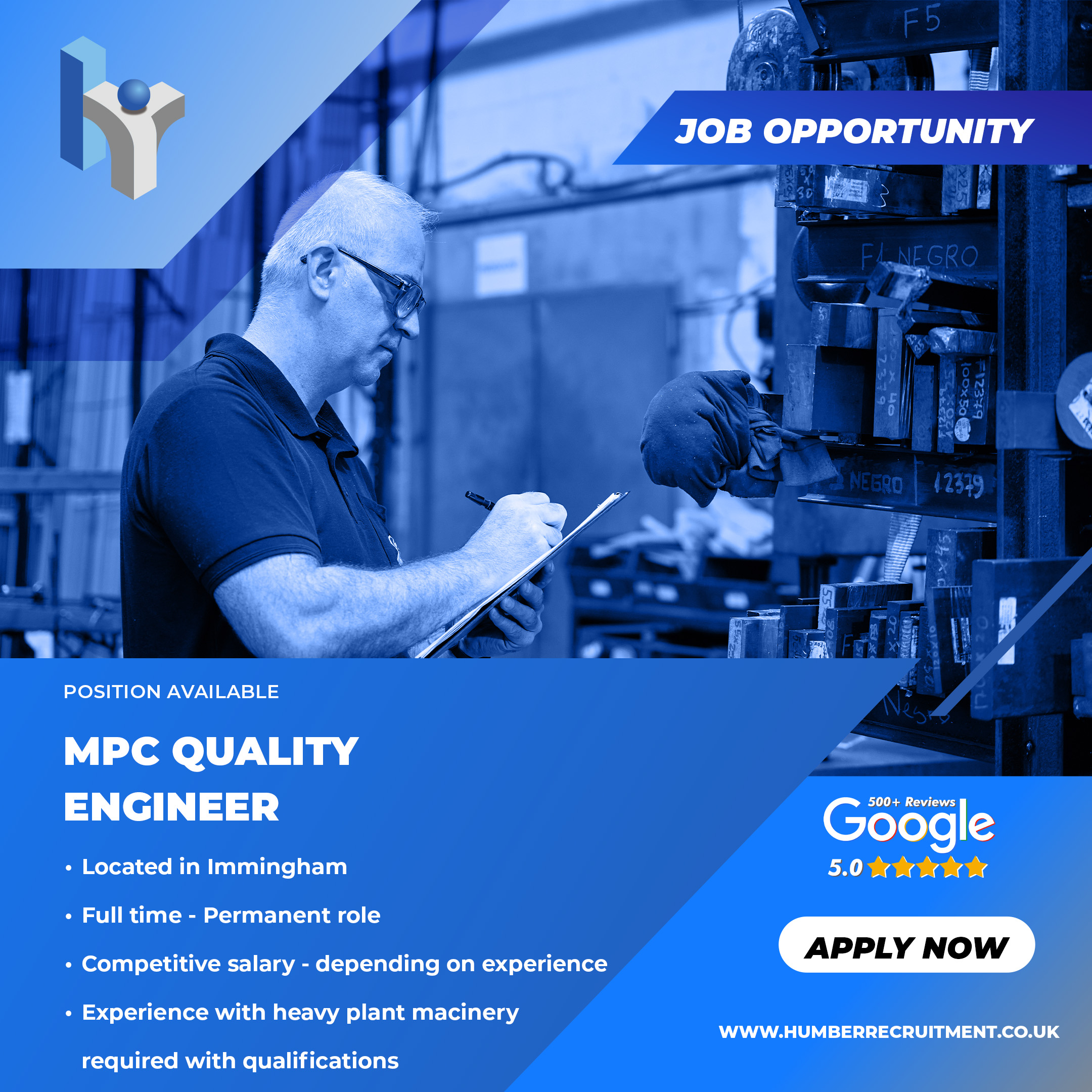 MPC Quality Engineer job vacancy in Immingham from Humber Recruitment