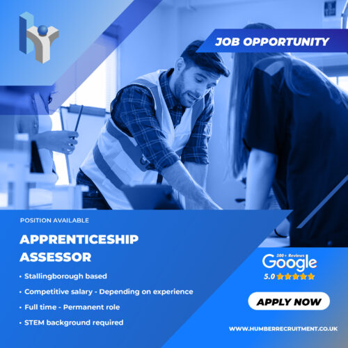 Apprenticeship Assessor vacancy from Humber Recruitment