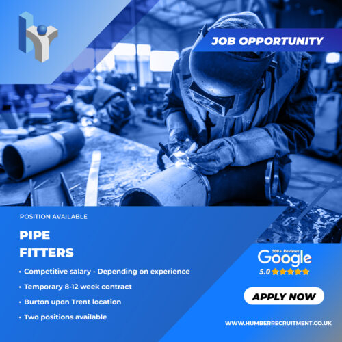 Pipe Fitters in Burton upon Trent job vacancy on temporary contracts
