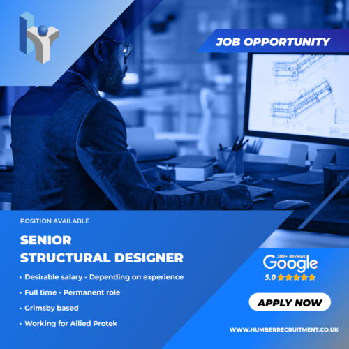 Senior Structural Designer job advert for Humber Recruitment on behalf of Allied Protek.