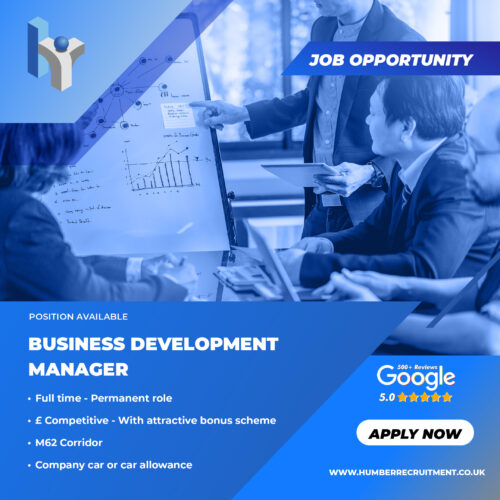 Business Development Manager on the M62 corridor job advert from Humber Recruitment.