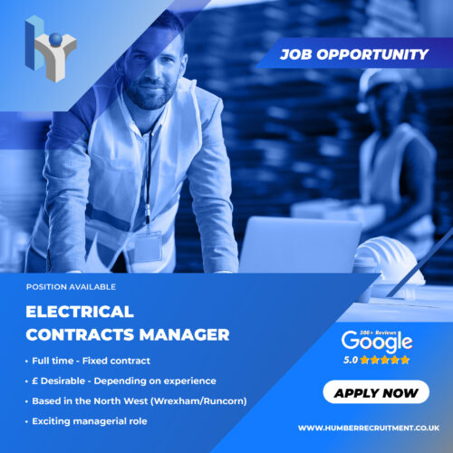 Electrical Contracts Manager vacancy from Humber Recruitment