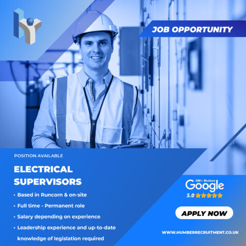 Electrical Supervisor vacancies from Humber Recruitment in Runcorn