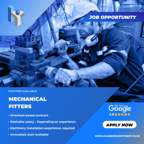 Mechanical Fitter vacancies in Wrexham from Humber Recruitment