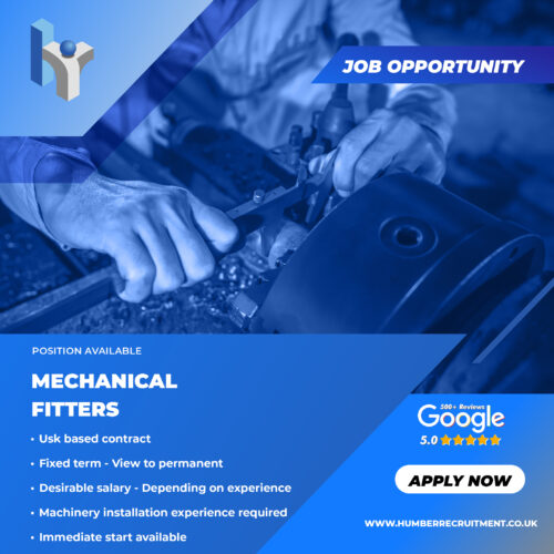 Mechanical Fitter vacancies in Usk from Humber Recruitment