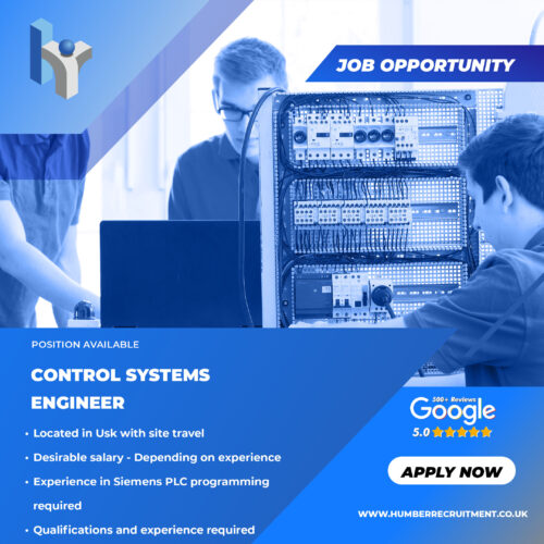 Control Systems Engineer vacancy in Usk, South Wales from Humber Recruitment