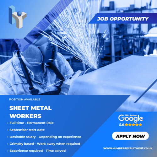 Sheet Metal Worker job vacancies based in Grimsby from Humber Recruitment for Allied Protek
