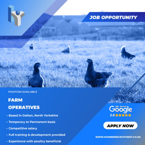 Farm Operative job vacancies in Dalton, North Yorkshire from Humber Recruitment