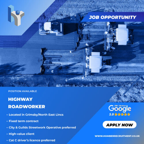 Highway Roadworker job vacancy in Grimsby from Humber Recruitment