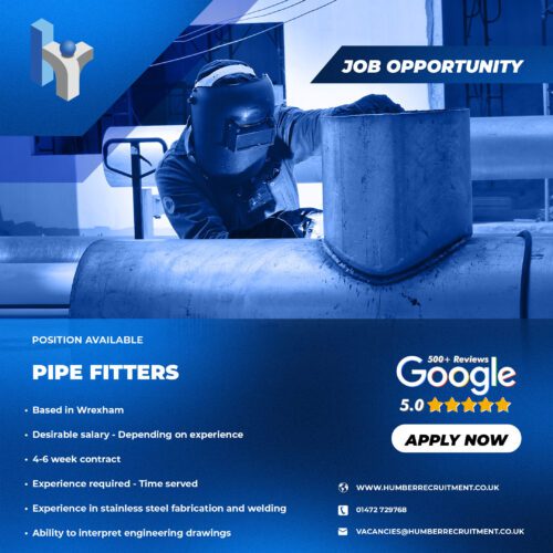 Pipe Fitter vacancies in Wrexham from Humber Recruitment on behalf of Allied Protek