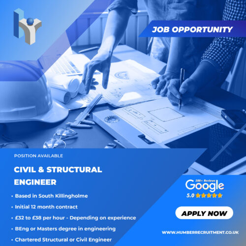 Civil & Structural Engineer vacancy in South Killingholme from Humber Recruitment