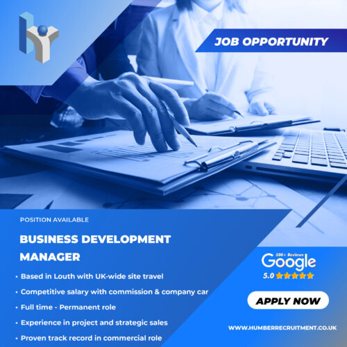 Business Development Manager vacancy in Louth artwork from Humber Recruitment