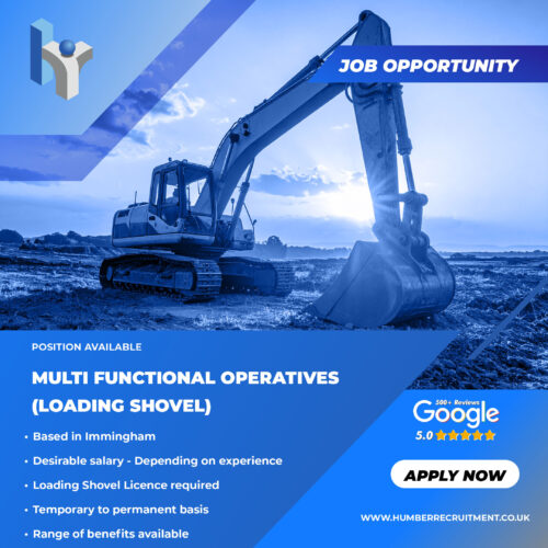 Multi Functional Operatives with Loading Shovel Licence vacancies in Immingham from Humber Recruitment