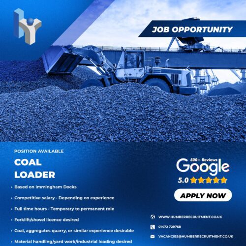 Coal Loader job vacancy in Immingham from Humber Recruitment
