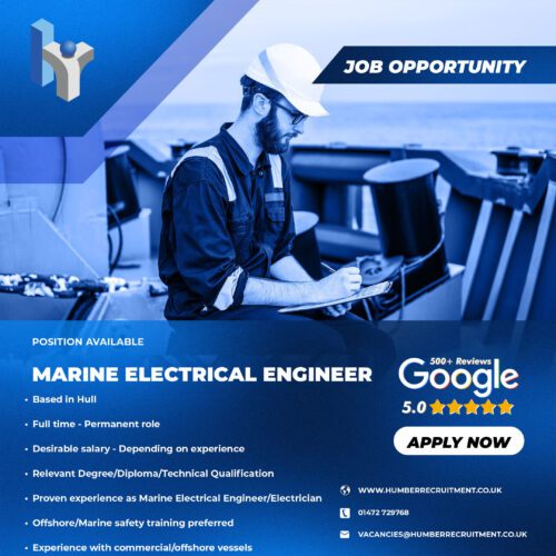 Marine Electrical Engineer job vacancy in Hull from Humber Recruitment