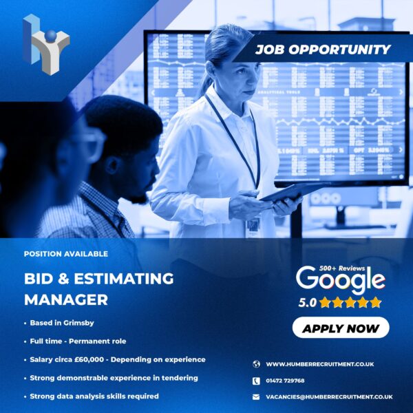 Bid and Estimating Manager job vacancy in Grimsby
