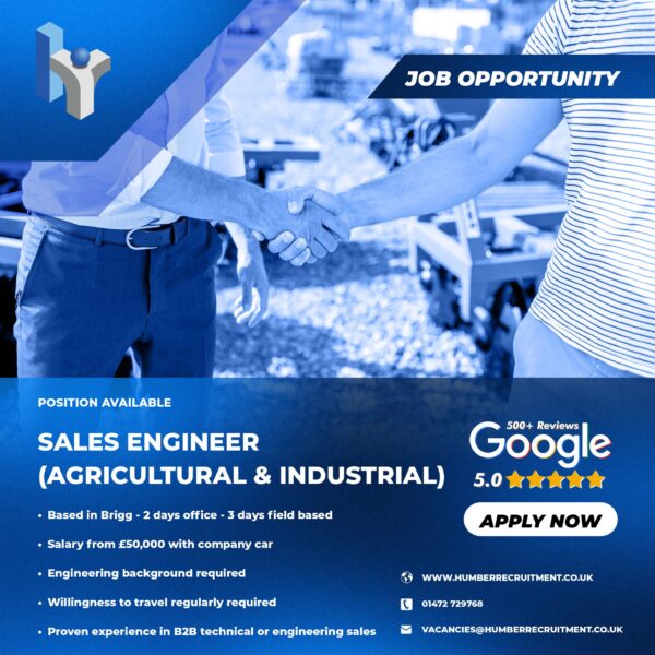 Sales Engineer Agricultural and Industrial vacancy in Brigg