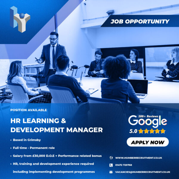 HR Learning and Development Manager job vacancy in Grimsby