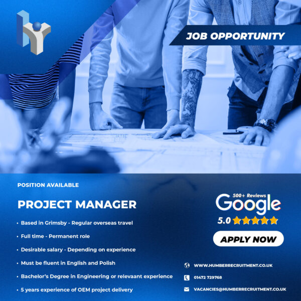 Polish speaking Project Manager job vacancy from Humber Recruitment