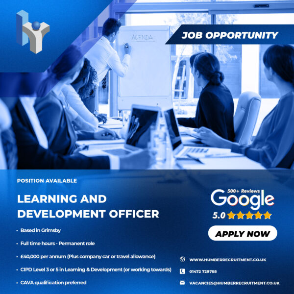 Learning and Development Officer job vacancy from Market Weighton.