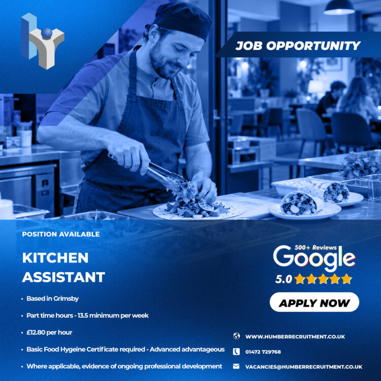 Kitchen Assistant vacancy in Grimsby from Humber Recruitment