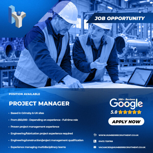 Project Manager vacancy with Allied Protek from Humber Recruitment in Grimbsy